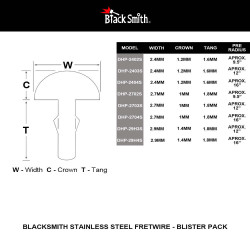 BLACKSMITH STAINLESS STEEL FRETWIRE - BLISTER PACK - ALL VARIATIONS