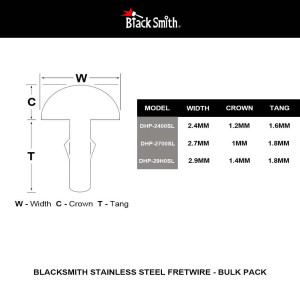 BLACKSMITH STAINLESS STEEL FRETWIRE - BULK PACK - ALL VARIATIONS