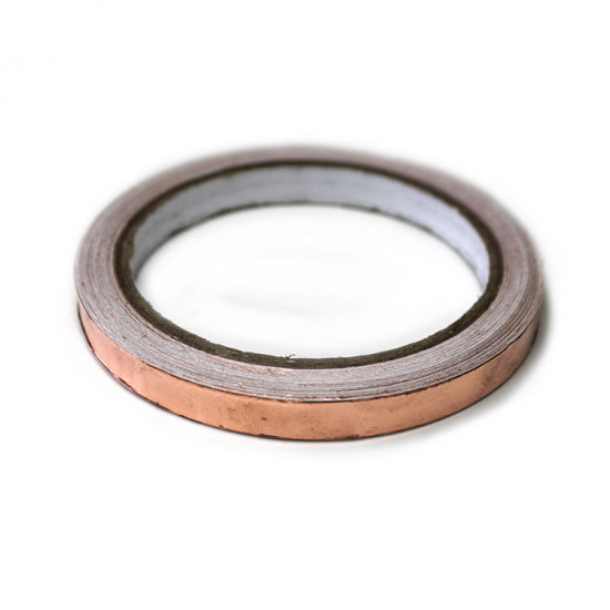 CONDUCTIVE SHIELDING COPPER FOIL TAPE ADHESIVE - 10MM X 10 METERS LONG