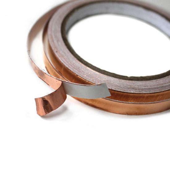 CONDUCTIVE SHIELDING COPPER FOIL TAPE ADHESIVE - 10MM X 10 METERS LONG CONDUCTIVE SHIELDING COPPER FOIL TAPE ADHESIVE - 10MM X 10 METERS LONG