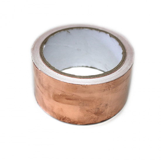 CONDUCTIVE SHIELDING COPPER FOIL TAPE ADHESIVE - 50MM X 10 METERS LONG