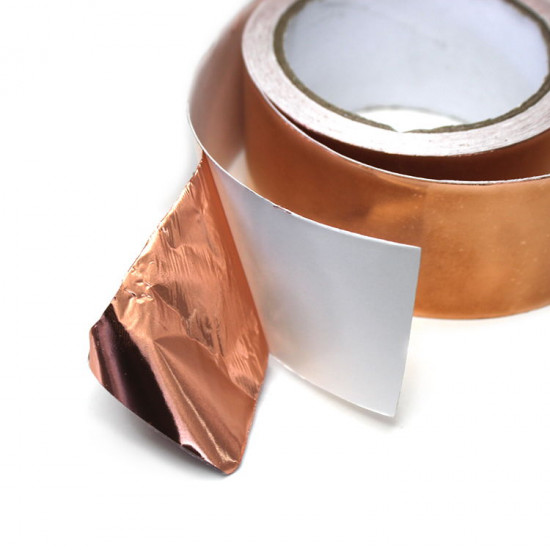 CONDUCTIVE SHIELDING COPPER FOIL TAPE ADHESIVE - 50MM X 10 METERS LONG
