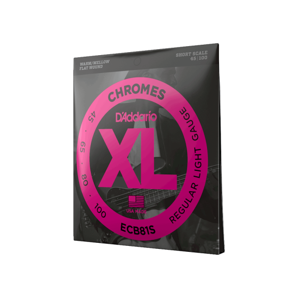 D'ADDARIO XL CHROMES 45-100 REGULAR LIGHT SHORT SCALE BASS STRINGS