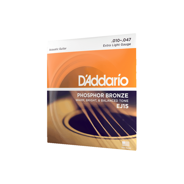 D'ADDARIO EJ 10-47 PHOSPHOR BRONZE EXTRA LIGHT ACOUSTIC GUITAR STRINGS