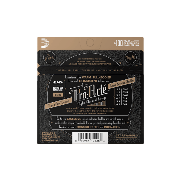 D'ADDARIO EJ45 NORMAL TENSION NYLON CLASSICAL GUITAR STRINGS