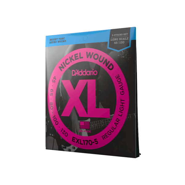 D'ADDARIO XL 45-130 REGULAR LIGHT LONG SCALE 5-STRING BASS STRINGS