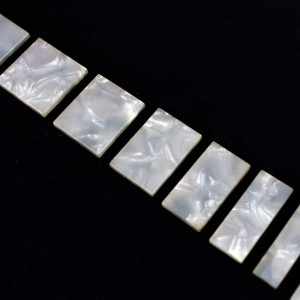 SET OF BLOCK INLAYS - WHITE PEARL PURE CELLULOID