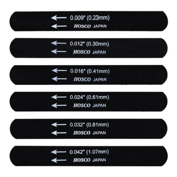 HOSCO 009-042 BLACK NUT FILES WITH MAG-HOLDER FOR ELECTRIC GUITARS - SET OF 6