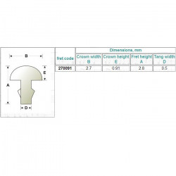 SET 2.7mm WIDE NICKEL SILVER FRETWIRE