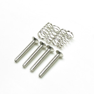 SINGLE COIL PICKUP SCREWS AND SPRINGS CHROME SET OF 4