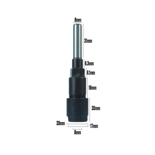 ROUTER COLLET EXTENSION - 8MM