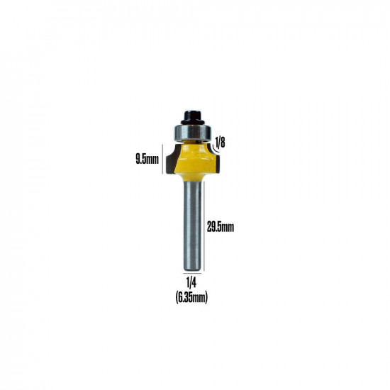 ROUND OVER ROUTER BIT - 1/8 RADIUS & 1/4 SHANK ROUND OVER ROUTER BIT - 1/8 RADIUS & 1/4 SHANK