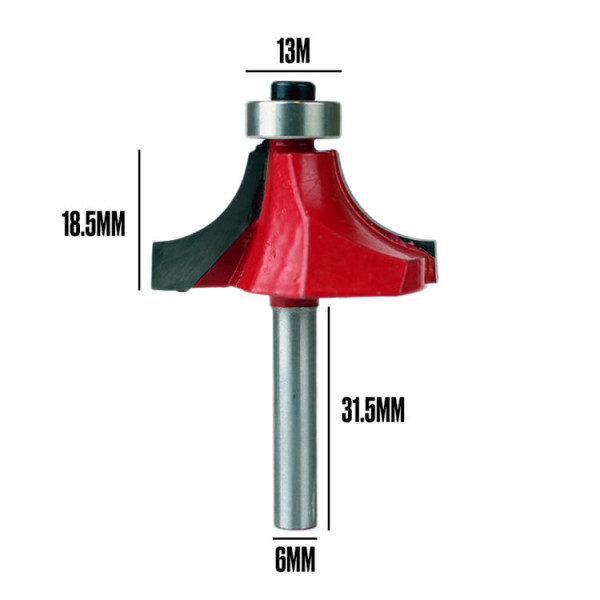 ROUND OVER ROUTER BIT - 1/2 RADIUS & 6MM SHANK