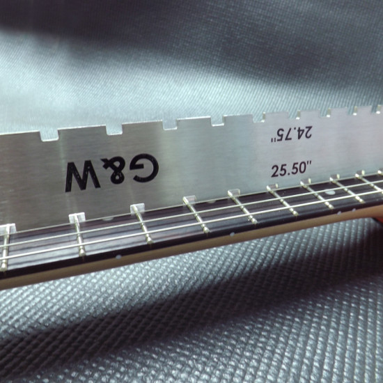 FLAT MACHINED DUAL NOTCHED GUITAR NECK STRAIGHT EDGE 24.75"/25.50"