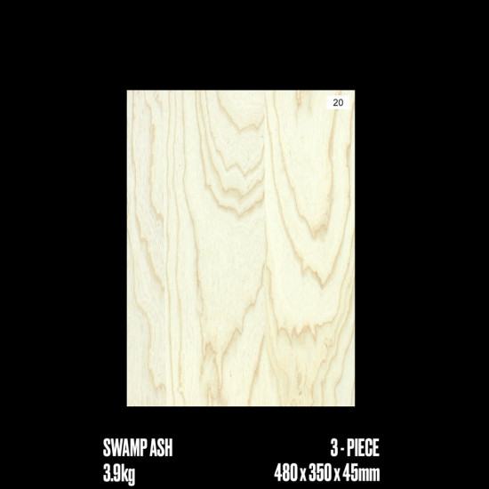 SWAMP ASH 3-PIECE SELECTED BODY BLANK #20